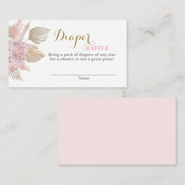 Cartão De Informações Placa de gabinete Raffle para Fralda do Desert Boh (Frente/Verso)