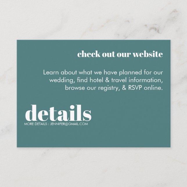 Cartão De Informações Placa de gabinete retrô moderna (Frente)