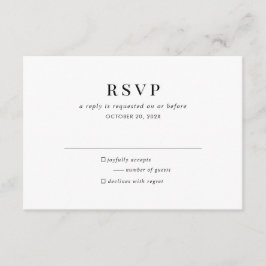 Cartão De Informações Placa de gabinete RSVP Clássica Branca Moderna