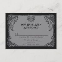 Placa de gabinete RSVP de casamento Gótica Gargoyl