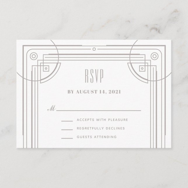 Cartão De Informações Placa de gabinete RSVP de quadro de deco moderno - (Frente)