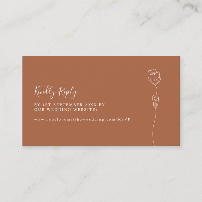 Cartão De Informações Placa de gabinete RSVP do site de web Romanic Rosa (Frente)