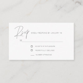 Cartão De Informações Placa de gabinete RSVP mais simples