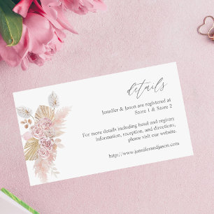 Cartão De Informações Placa de gabinete SM floral H cor-de-rosa 2