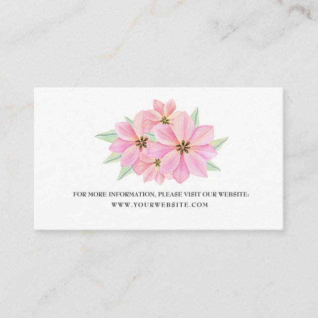 Cartão De Informações Placa de Invólucro de Casamento Tulipas de Aquarel (Frente)