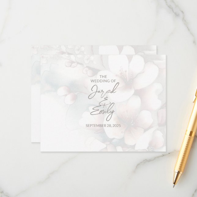 Cartão De Informações Placa de Invólucro de Cereja Blossom com Código QR (Frente/Verso In Situ)