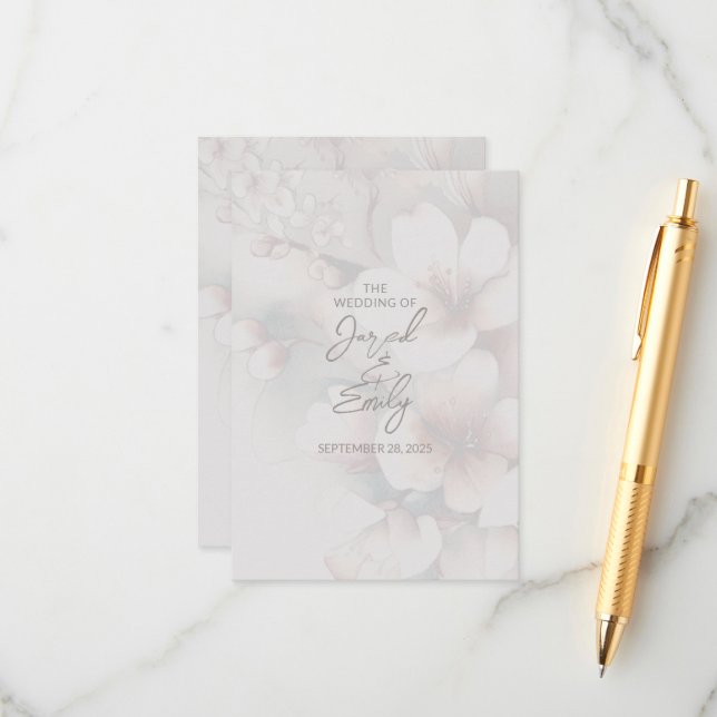 Cartão De Informações Placa de Invólucro de Cereja Blossom com Código QR (Frente/Verso In Situ)