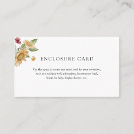 Cartão De Informações Placa de Invólucro Russo de Girassol