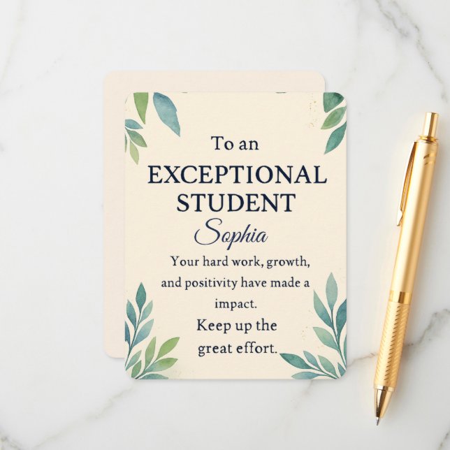 Cartão De Informações Placa de Parabéns Elegante para uma Rua excepciona (Frente/Verso In Situ)