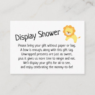 Cartão De Informações Placa de presentes simples sem Chá de fraldas de q