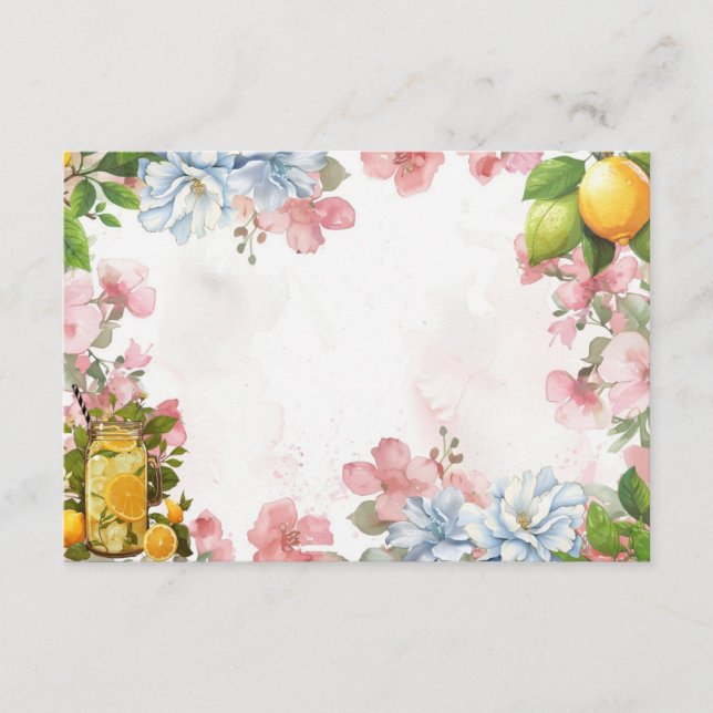 Cartão De Informações Placa de recebimento de Vazio de limonada rosa (Frente)