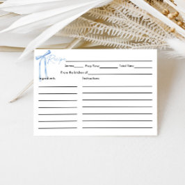 Cartão De Informações Placa de recebimento do Chá de panela azul