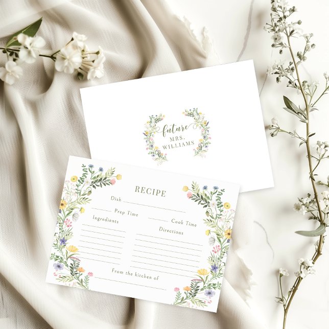 Cartão De Informações Placa de recebimento do Chá de panela Flor Meadow (Criador carregado)