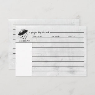 Cartão De Informações Placa de recebimento guarda-chuva do chá