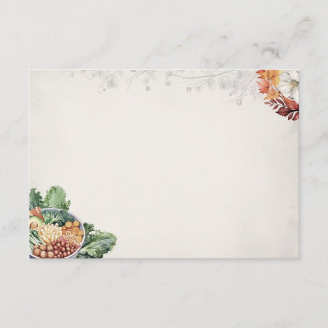 Cartão De Informações Placa de Receita Básica do Vazio Du Sopp (Frente)