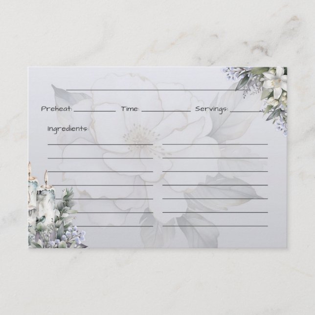 Cartão De Informações Placa de receita básica Elegance (Frente)