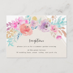 Cartão De Informações Placa de Recepção de casamento colorida do venti