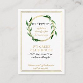 Cartão De Informações Placa de Recepção de casamento da correia do Ouro