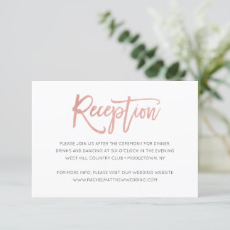 Cartão De Informações Placa de Recepção de casamento de Contato Moderno
