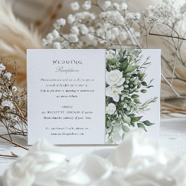Cartão De Informações Placa de Recepção de casamento de Elegância Floral
