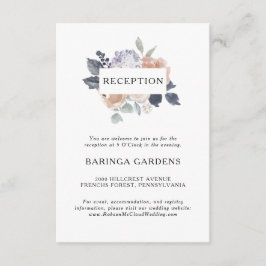 Cartão De Informações Placa de Recepção de casamento Floral Simples