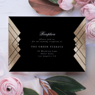 Cartão De Informações Placa de Recepção de casamento Gatsby Geométric