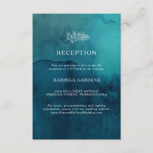 Cartão De Informações Placa de Recepção de casamento Moody Ocean Water