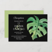 Placa de Recepção de casamento Negra Monstera Trop
