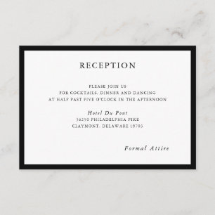Cartão De Informações Placa de Recepção de casamento Simples e Moderna