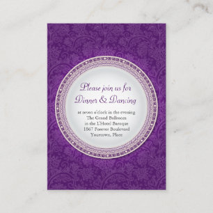 Cartão De Informações Placa de Recepção de casamento Violeta Barroca