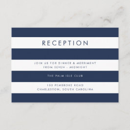 Cartão De Informações Placa de recepção de marinho e faixa branca