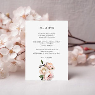 Cartão De Informações Placa de Recepção Floral Blush - Brida Romântica