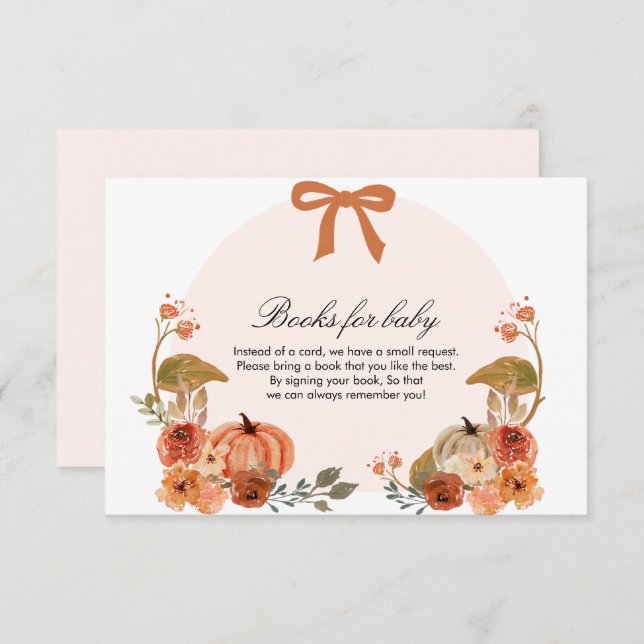 Cartão De Informações Placa de receptáculo Babyshower Boho Pumpkin Arco  (Frente/Verso)