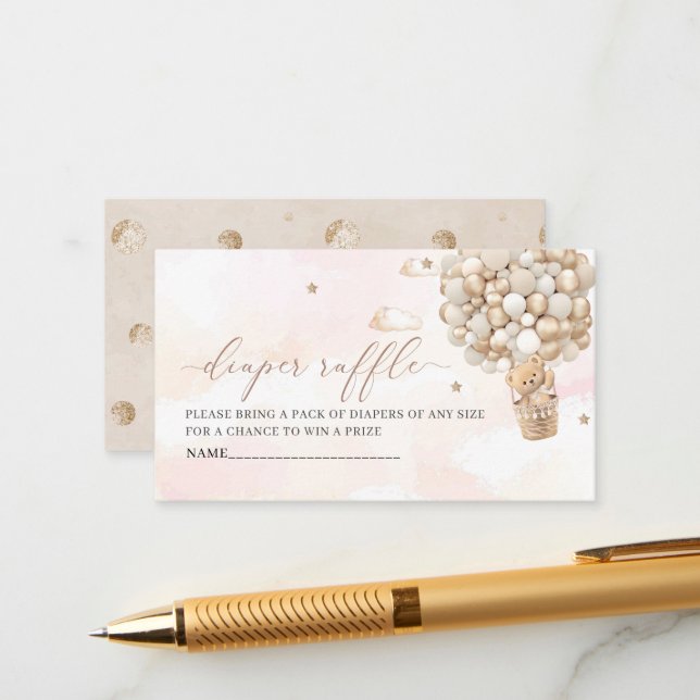 Cartão De Informações Placa de receptáculo com fita de arco rosa com aqu (Frente/Verso In Situ)