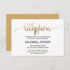 Cartão De Informações Placa de receptáculo de caligrafia Dourada simples