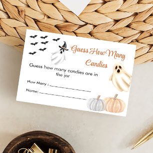 Cartão De Informações Placa de receptáculo de festa do Boo Cute Ghost Ha