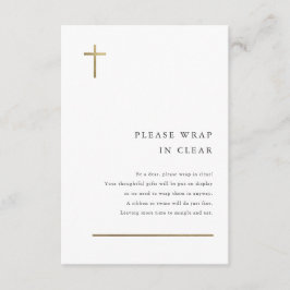 Cartão De Informações Placa de receptáculo Dourado Mínimo para Batismo C