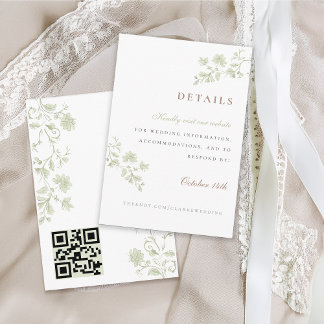 Cartão De Informações Placa de receptáculo Floral Primavera Chinoiserie