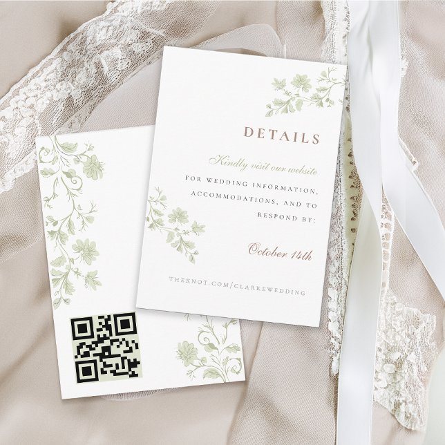 Cartão De Informações Placa de receptáculo Floral Primavera Chinoiserie (Criador carregado)