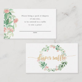 Cartão De Informações Placa de segurança de fralda Blush Floral