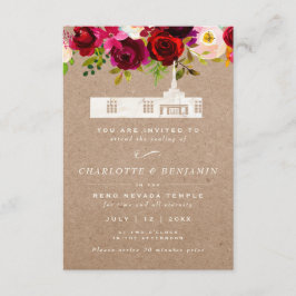 Cartão De Informações PLACA DE SELAGEM TEMPLE | Casamento do Templo de R