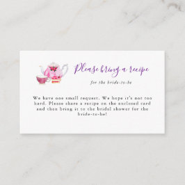 Cartão De Informações Placa de Solicitação de Receita de chá de panela T