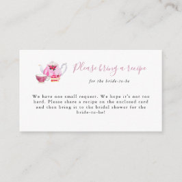 Cartão De Informações Placa de Solicitação de Receita de chá de panela T