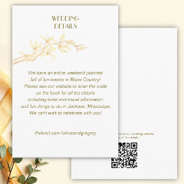 Cartão De Informações Placa do gabinete Detalhes do casamento da Flor do