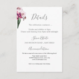 Cartão De Informações Placa do gabinete Disco Burgundy Floral Details