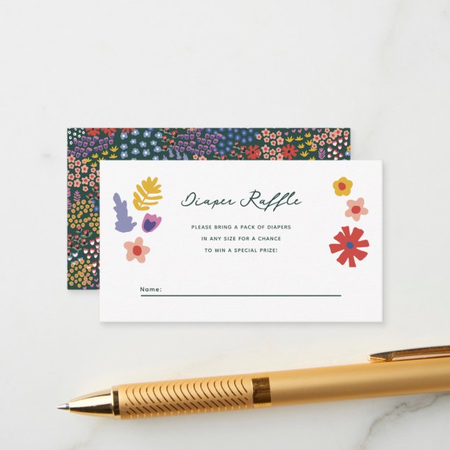 Cartão De Informações Placa do gabinete Raffle da Fralda de campo da Flo (Frente/Verso In Situ)