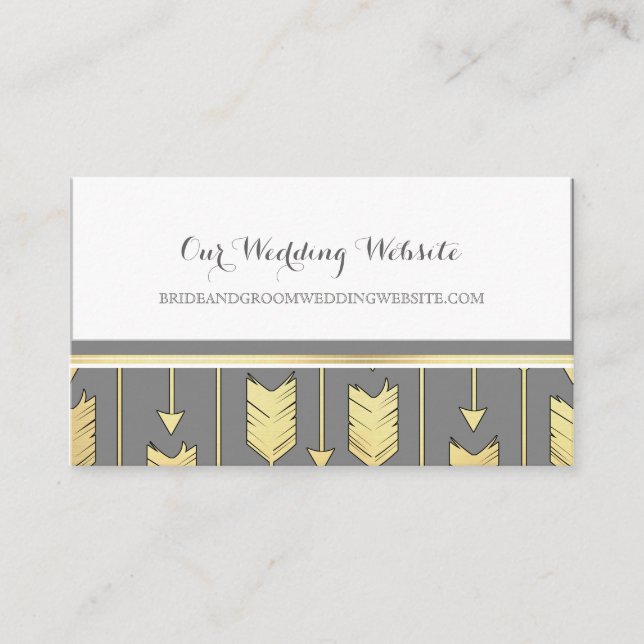 Cartão De Informações Placa do Web Site do Faux Foil Ouro Arrows (Frente)