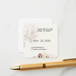Cartão De Informações Placa Elegante Classic Beige Magnolia RSVP