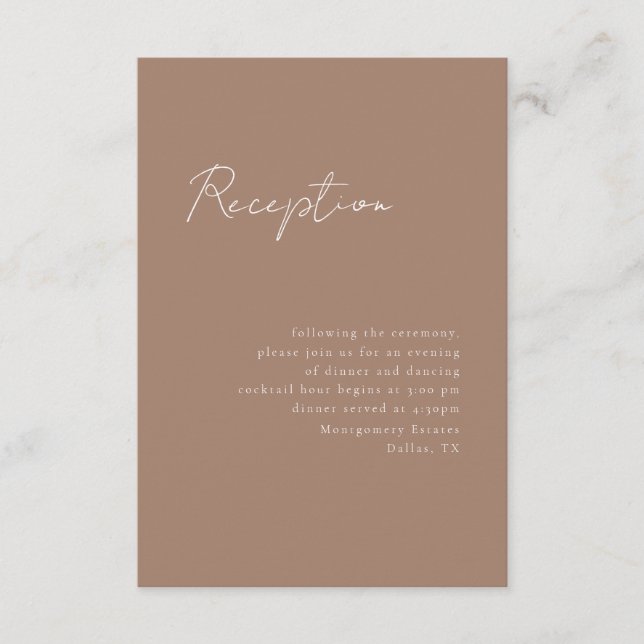 Cartão De Informações Placa mínima de receptáculo de recepção de script (Frente)