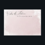 Cartão De Informações Placa Minimalista de Abertura Rosa Desejos e placa<br><div class="desc">Este belo design apresenta um design de aquarela e um cabeçalho de script. Personalize o texto no formulário modelo. Selecione a opção para personalizar ainda mais para alterar estilos de texto.</div>